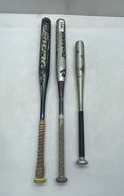Load image into Gallery viewer, Lot Of 3 Pcs Tee Ball Black Silver-Tone Aluminum Outdoor Game Baseball Bats
