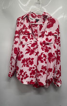 Load image into Gallery viewer, Ann Taylor Womens Red White Floral Long Sleeve Button-Up Shirt Size S
