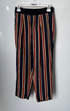 Load image into Gallery viewer, Zara Womens Multicolor Striped Print Elastic Waist Wide-Leg Cropped Pants Sz XS
