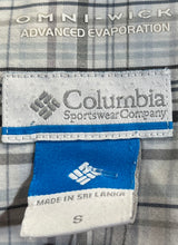 Load image into Gallery viewer, Columbia Mens Gray Plaid Print Omni-Wick Short Sleeve Button-Up Shirt Size Small
