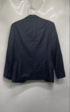 Load image into Gallery viewer, Penguin Mens Blue Pinstripe Long Sleeve Notch Collar 2-Button Blazer Size 36S
