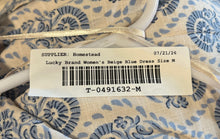 Load image into Gallery viewer, Lucky Brand Womens Beige Blue Short Sleeve Button Front A-Line Dress Size Medium
