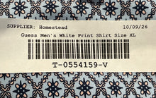 Load image into Gallery viewer, Guess Mens Blue And White Printed Collared Long Sleeve Button-Up Shirt Size XL
