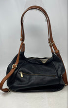 Load image into Gallery viewer, Valentina Womens Brown Black Detachable Strap Convertible Shoulder Handbag
