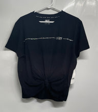 Load image into Gallery viewer, DKNY Womens Black Cotton Front Knot Sport Rhinestone Pullover T-Shirt Sz L W/Tag
