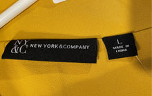 Load image into Gallery viewer, New York &amp; Company Womens Yellow Short Sleeve Double-Breasted Blazer Dress Sz L
