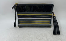 Load image into Gallery viewer, Womens Multicolor Striped Print Tassel Card Holder It Beach Wristlet Wallet
