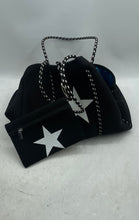 Load image into Gallery viewer, Dallas Hill Womens Black White Star Print Perforated Tote Bag With Wallet
