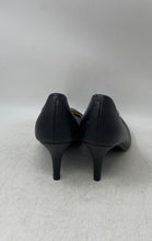 Load image into Gallery viewer, Vizzano Womens Black Leather Slip-On Pointed Toe Kitten Pump Heels Size 10

