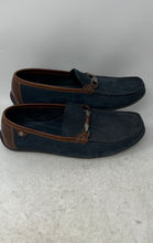 Load image into Gallery viewer, Bosi Mens Blue Brown Leather Slip-On Round Toe Loafer Shoes Size EUR 41
