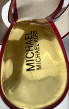 Load image into Gallery viewer, Michael Kors Womens Carla Red Patent Leather Buckle Platform Sandals Size 6M
