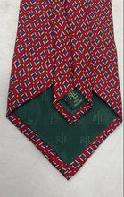 Load image into Gallery viewer, Lauren Ralph Lauren Mens Red Geometric Print Keeper Loop Adjustable Pointed Tie
