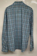 Load image into Gallery viewer, Tommy Hilfiger Mens Blue Plaid Custom Fit Long Sleeve Button-Up Shirt Size L

