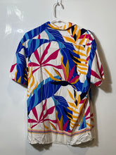 Load image into Gallery viewer, Express Mens Multicolor Palm Leaf Short Sleeve Camp Button-Up Shirt Size Large
