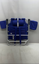 Load image into Gallery viewer, QWave Blue Mesh Sustainable Lay-Flat Folding Backpack Oversized Beach Chair
