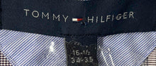 Load image into Gallery viewer, Tommy Hilfiger Mens Blue Plaid Long Sleeve Collared Dress Shirt Size 16 1/2
