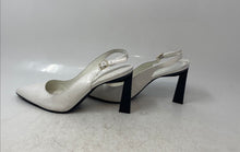 Load image into Gallery viewer, Marc Fisher Womens Sannek White Pointed Toe Slingback Heels Size 7.5
