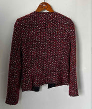 Load image into Gallery viewer, Zara Womens Multicolor Tweed Long Sleeve Open Front Blazer Size Medium
