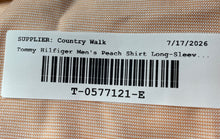 Load image into Gallery viewer, Tommy Hilfiger Mens Peach THFlex Long Sleeve Athletic Fit Dress Shirt Size Large
