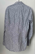 Load image into Gallery viewer, Hugo Boss Mens White Blue Printed Slim Fit Long Sleeve Dress Shirt Size 16
