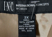 Load image into Gallery viewer, INC International Concepts Womens Brown Beige Collarless Full-Zip Jacket Size 3X
