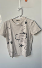 Load image into Gallery viewer, Zara Womens Beige Black Graphic Print Short Sleeve Pullover T-Shirt Size Small

