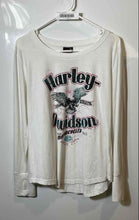 Load image into Gallery viewer, Harley-Davidson Mens White Graphic Print Round Neck Motorcycle T-Shirt Size L
