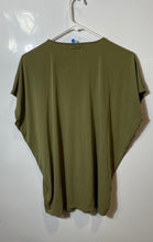 Load image into Gallery viewer, Michael Kors Womens Green Dolman Sleeve Tie Front Blouse Top Size Small
