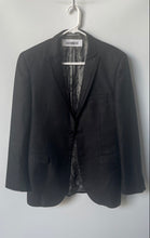 Load image into Gallery viewer, Tazio Italy Mens Black Notch Lapel Ultra Slim Two-Button Blazer Size No Size
