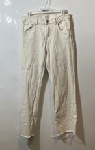 Load image into Gallery viewer, Mango Womens White Denim 5-Pocket Design Frayed Hem Straight Jeans Size 8
