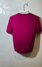 Load image into Gallery viewer, J.Crew Womens Fuchsia Cotton Short Sleeve Crew Neck Pullover Sweater Size XS
