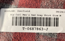 Load image into Gallery viewer, Rip Curl Mens Red Gray Check Long Sleeve Spread Collar Button-Up Shirt Size M
