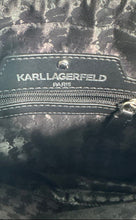 Load image into Gallery viewer, Karl Lagerfeld Paris Womens Maybelle Black White Zip Top Camera Crossbody Bag
