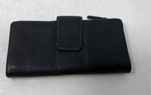 Load image into Gallery viewer, Fossil Womens Black Leather Credit Card Slot Flap Zipper Bifold Wallet
