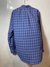 Load image into Gallery viewer, Ralph Lauren Mens Blue Plaid Slim Fit Long Sleeve Dress Shirt Size XL 17.5
