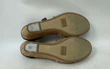 Load image into Gallery viewer, Toms Womens Black White Open Toe Cork Wedge Platform Strappy Sandals Size 7.5
