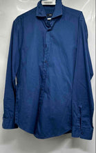 Load image into Gallery viewer, Hugo Boss Mens Blue Long Sleeve Collared Button-Up Shirt Size Large
