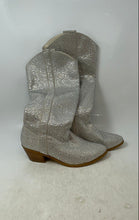 Load image into Gallery viewer, Unbranded Womens Silver Rhinestone Side Zip Cowgirl Western Boots Size 8
