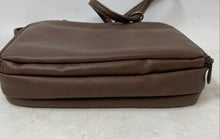 Load image into Gallery viewer, MultiSac Womens Brown Leather Zippy Triple Compartment Crossbody Bag
