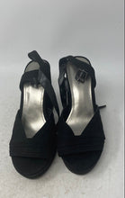 Load image into Gallery viewer, Worthington Womens Felicia Black Peep Toe Block Heel Platform Sandals Size 7M

