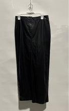 Load image into Gallery viewer, Zara Womens Black Faux Leather Flat Front Back Slit Maxi Skirt Size Medium
