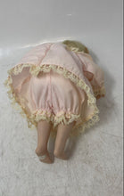 Load image into Gallery viewer, 1991 Blonde Hair Blue Eyes Porcelain Baby Doll Collectible With Pink Outfit
