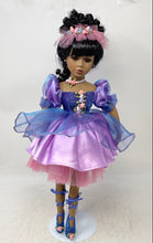 Load image into Gallery viewer, Purple Dress Collection Open Eyes Black Hairs Fashion Porcelain Doll
