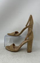 Load image into Gallery viewer, Sam Edelman Womens Beige Leather Open Toe Block Ankle Strap Heels Size 8M
