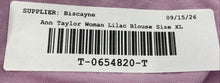 Load image into Gallery viewer, Ann Taylor Womens Lilac 3/4 Puff Sleeve Off The Shoulder Peplum Blouse Top Sz XL
