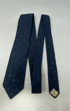 Load image into Gallery viewer, Christian Dior Mens Blue Printed Keeper Loop Adjustable Pointed Tie
