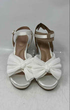 Load image into Gallery viewer, Kelly &amp; Katie Womens White Open Toe Block Ankle Strap Heels Size 6M
