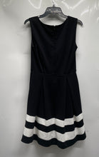 Load image into Gallery viewer, Calvin Klein Womens Black And White Striped Sleeveless Fit &amp; Flare Dress Size 6
