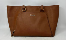 Load image into Gallery viewer, Calvin Klein Womens Brown Leather Outer Pocket Bottom Studs Shoulder Bag

