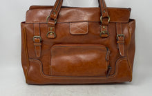 Load image into Gallery viewer, Unbranded Womens Brown Leather Double Handle Inner Pockets Lined Tote Bag
